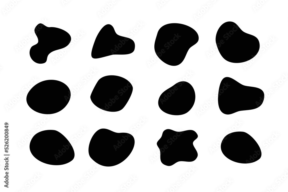 Aufkleber modern liquid irregular blob. flat style design fluid vector illustration set. shape abstract elemen