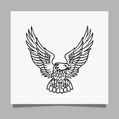 vector black eagle on white paper is perfect for logos, illustrations, banners, flyers, wallpapers