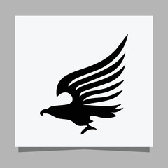 vector black eagle on white paper is perfect for logos, illustrations, banners, flyers, wallpapers