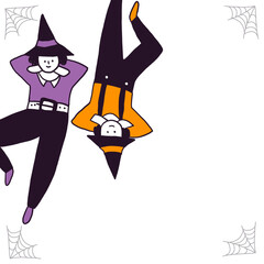 illustration of a halloween witches