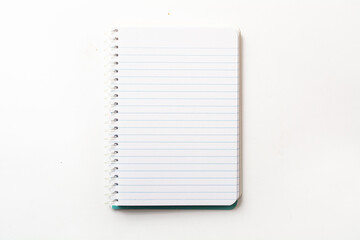 blank small notebook isolated on white