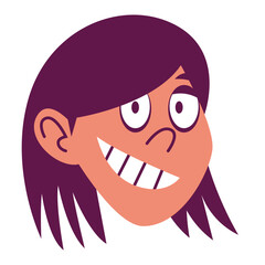 Isolated woman face hair comic people vector Illustration