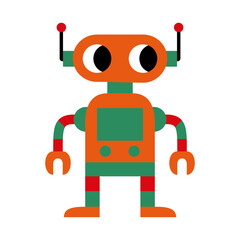 Isolated cute robot toy icon cartoon Vector