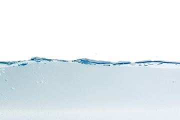 Water splash with bubbles of air, isolated  background