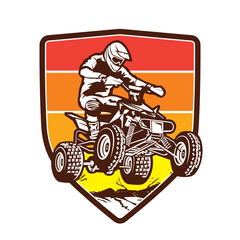 ATV Extreme sport racing, good for tshirt design, shop, rental and championship event logo