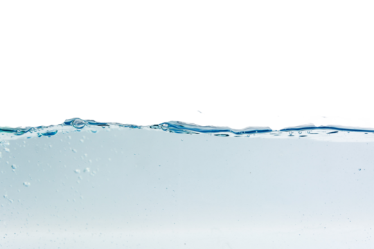 Water splash with bubbles of air, isolated  background