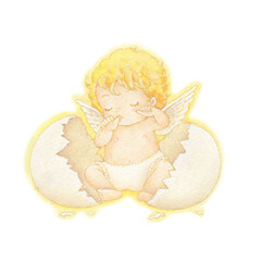 殻をやぶって天使がうまれた　手描き風