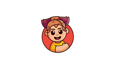 Fototapeta premium Funny Kid mascot logo design