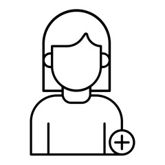 Add Friend Line Icon 