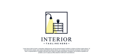 Furniture logo design inspiration for home property with creative concept Premium Vector