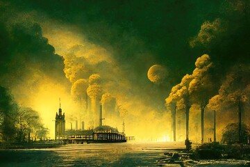 Victorian Era Climate Pollution Scene