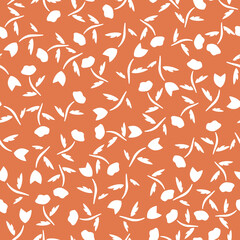 Seamless white floral repeat pattern. Suitable for clothing, fabric, wall paper, wraping, textile