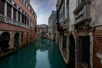 Obraz na płótnie Canvas Venice streets canals touristic destination italian architecture