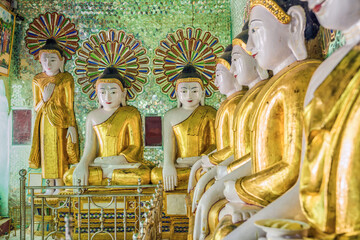 golden buddha cave at Umin Thonze Pagoda Sagaing Mandalay Mayanmar