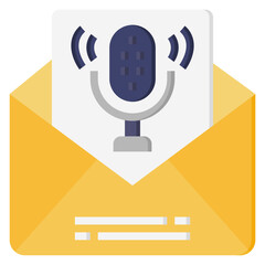 Voice Mail flat icon. Can be used for digital product, presentation, print design and more.