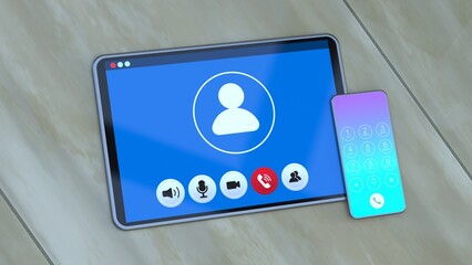 video conference and online meeting concept
