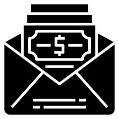 Receive Money glyph icon. Can be used for digital product, presentation, print design and more.