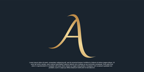 Monogram logo design initial letter a for business with golden gradient color concept Premium Vector