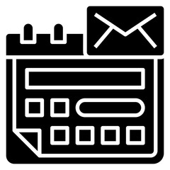 Email Schedule glyph icon. Can be used for digital product, presentation, print design and more.