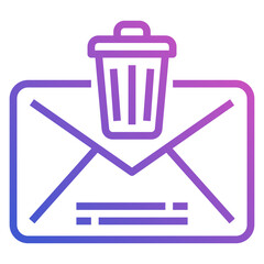 Trash Mail line gradient icon. Can be used for digital product, presentation, print design and more.