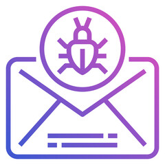 Spam Mail line gradient icon. Can be used for digital product, presentation, print design and more.