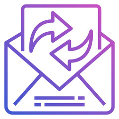 Refresh Inbox line gradient icon. Can be used for digital product, presentation, print design and more.