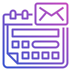 Email Schedule line gradient icon. Can be used for digital product, presentation, print design and more.