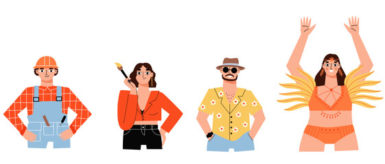 Mbti concept. Seekers characters. Flat vector illustration