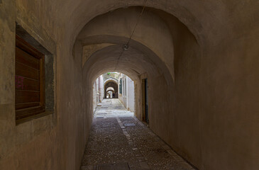 Narrow stone street in Dubrovnik old town