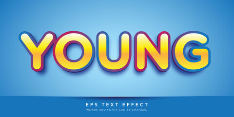 young 3d editable text effect