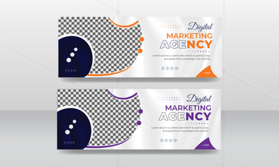 Editable Corporate digital marketing agency Facebook banner design or promotional business webinar template