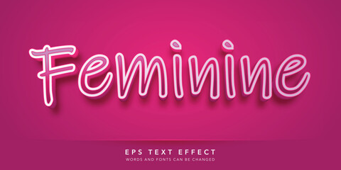 feminine 3d editable text effect