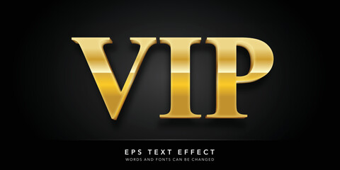 vip 3d editable text effect - obrazy, fototapety, plakaty