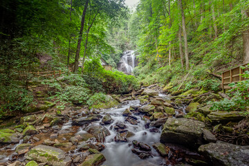 Anna Ruby Falls dual cascading waterfalls near Helen, Georgia