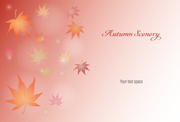 フレーム素材　鮮かなモミジの葉っぱ