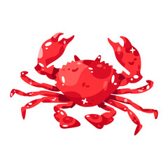 Isolated crab bright beach vector illustration