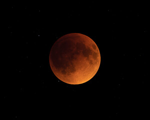 lunar eclipse full color close up