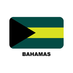Oficial national flags of the world. Bahamas country.  Design rectangular. Vector Isolated on a blank background which can be edited and changed colors.