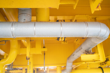 Heating medium oil pipeline protected with stainless steel insulation for keep temperature form...