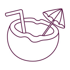 Isolated coconut draw beach vector illustration