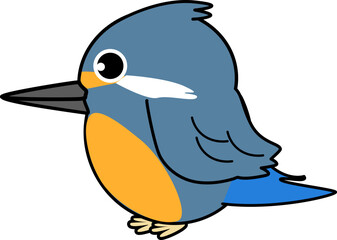 かわいいカワセミのキャラクター(横)
