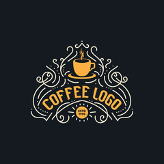 vintage logo. luxury logo. coffe shop retro logo. vintage logo template for coffe shop