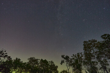 Fototapeta na wymiar aurora borealis on the night of August 19-20 near the city of Winnipeg