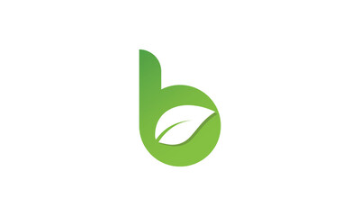 Letter b Leaf Logo Concept sign icon symbol Design. Herbal, Natural, Ecology Logotype. Vector illustration template