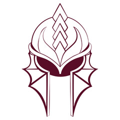 Isolated draw helmet heraldry vector illustration