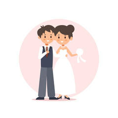 couple weding flat or cartoon illustration vector design