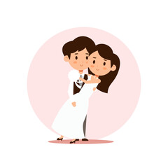 couple weding flat or cartoon illustration vector design