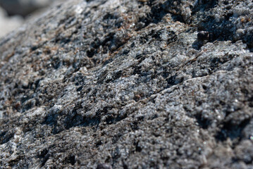 Selective focus. Beautiful stones. Granite and quartz.