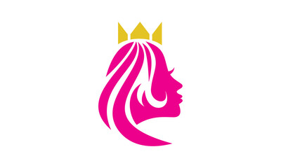 queen beauty feminine logo design