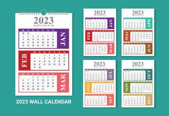  Three Pages Wall Calendar 2023, Desk Calendar, New Year Planner, Monthly Calendar